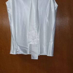 ANNE KLEIN,  med, white, woven sleeveless blouse